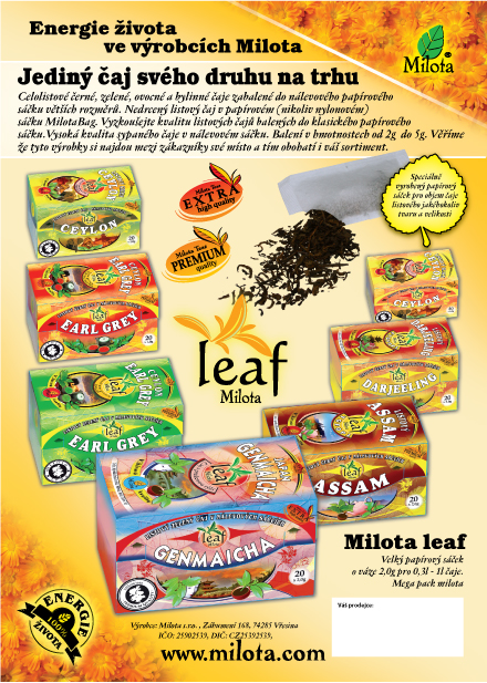 Reklamní leták formát A5 - Milota Leaf