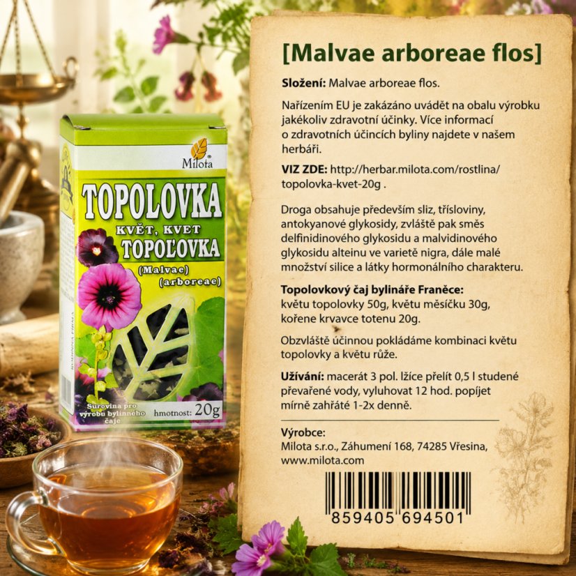 Topoľovka ružová kvet 20g
