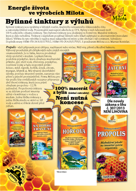 Reklamní leták formát A5 - Bylinné tinktury